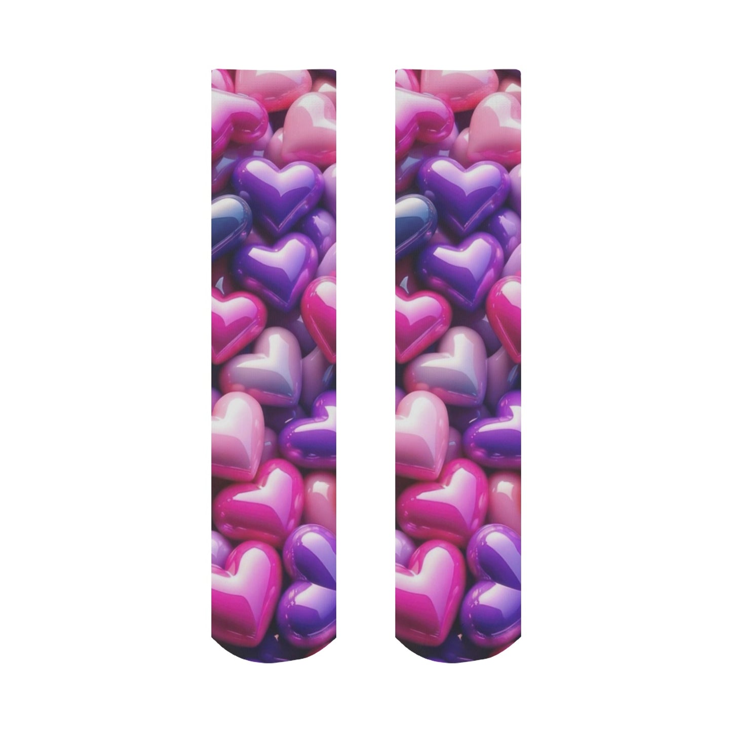 Multi Color Heart All Over Print Socks for women