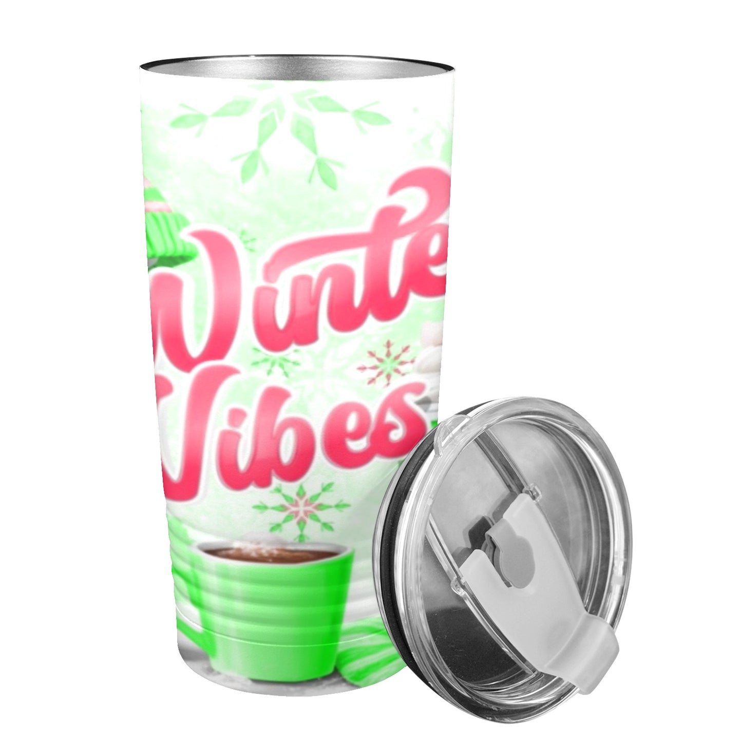 Winter Vibes Lime Tumbler 20oz Insulated Stainless Steel