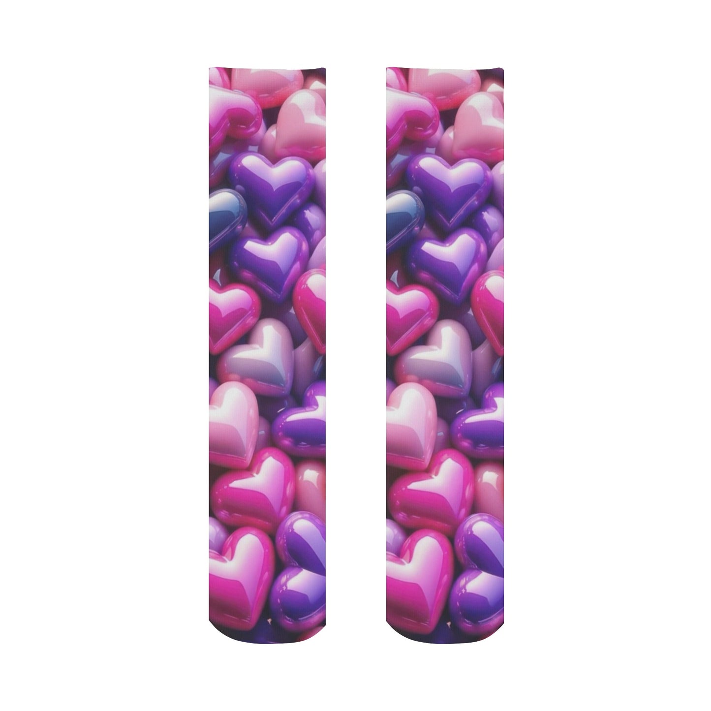 Multi Color Heart All Over Print Socks for women