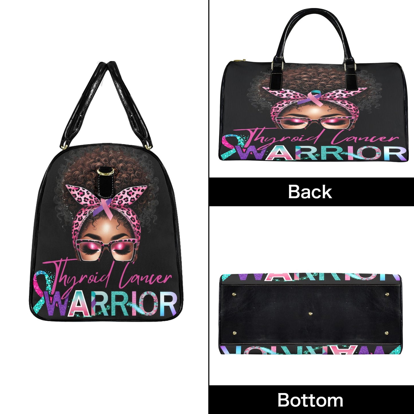 Thyroid Cancer Warrior Large Capacity Travel Bag