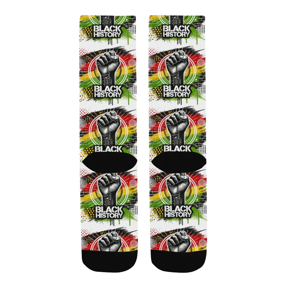 Black History Fist Men's All Over Custom Socks