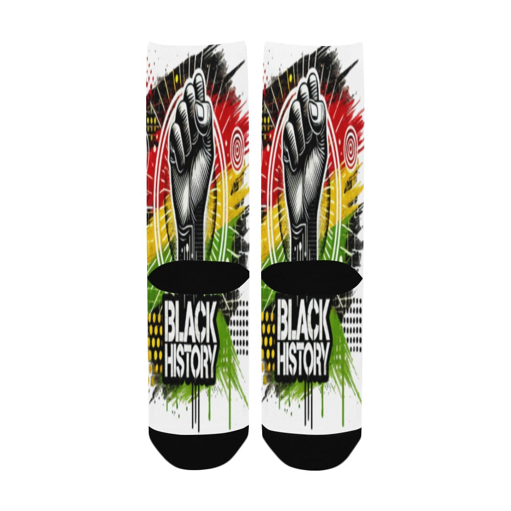 Black History Fist All Over Women's Custom Socks