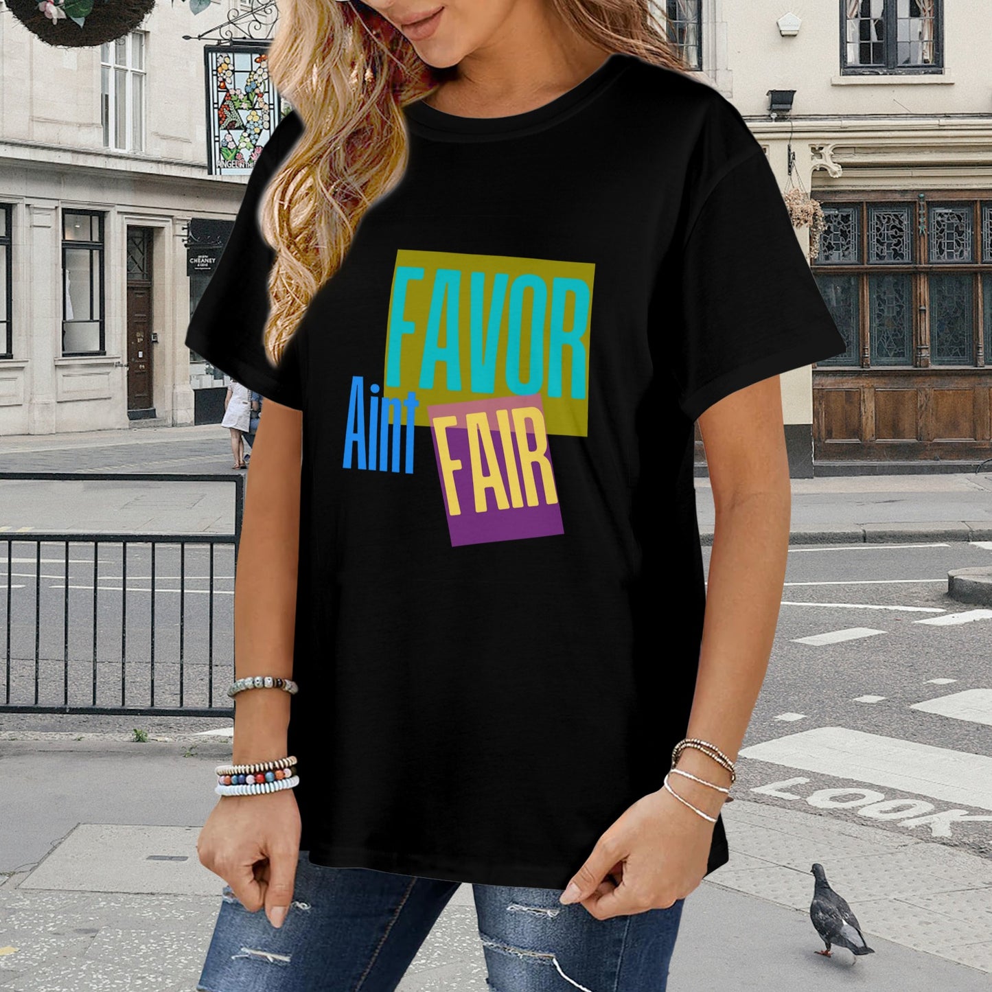 Favor Ain't Fair Women's T-Shirt in USA Size (Front Printing) (Model T78)