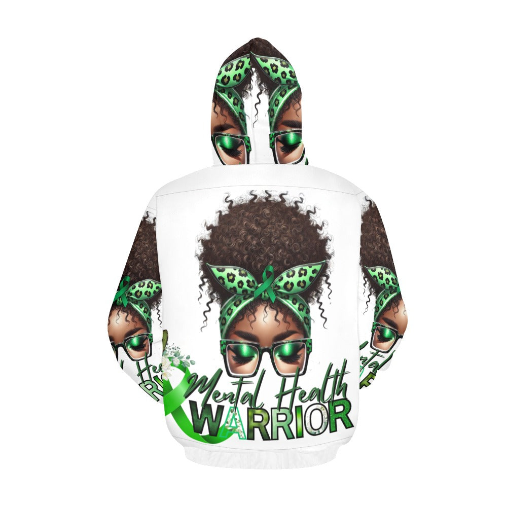 Mental Health Warrior Hoodie All Over Print Hoodie for Women