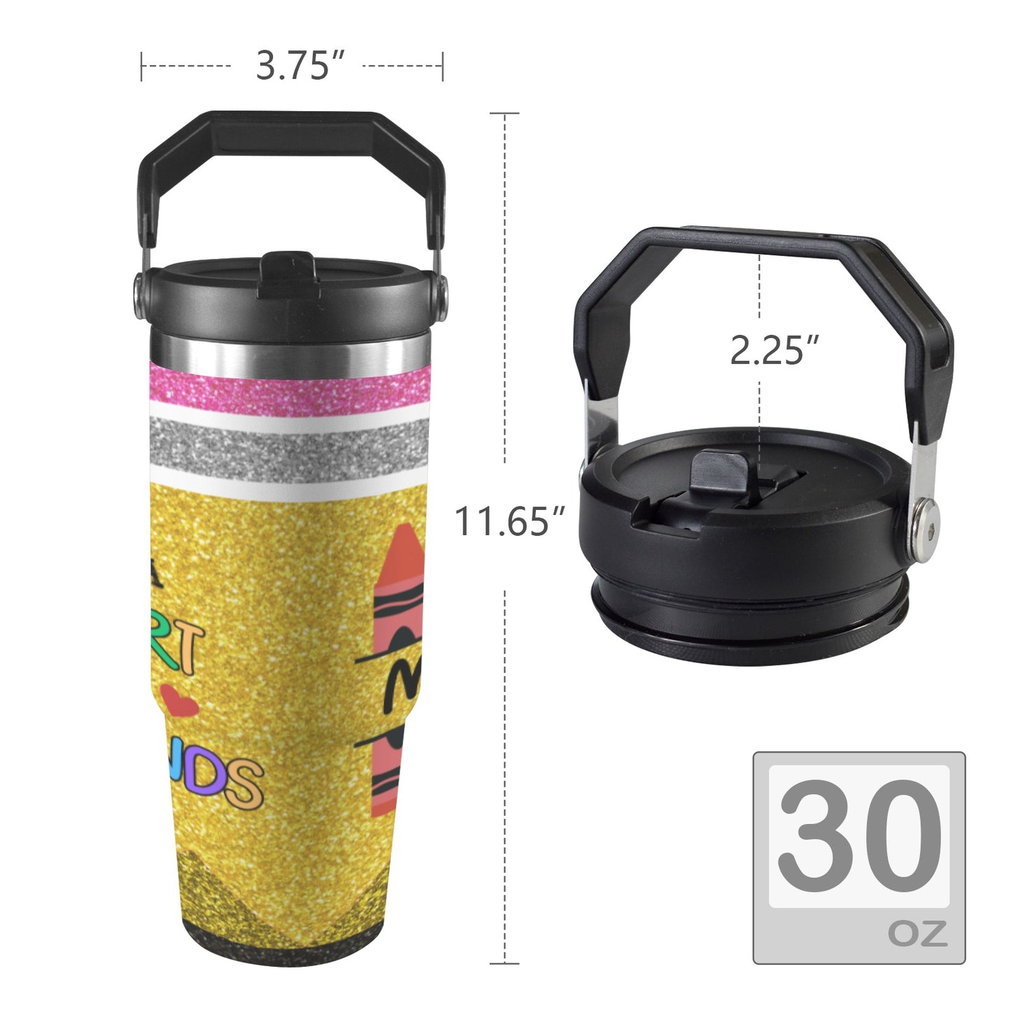 It Takes A Big Heart 30oz Tumbler Top Handle