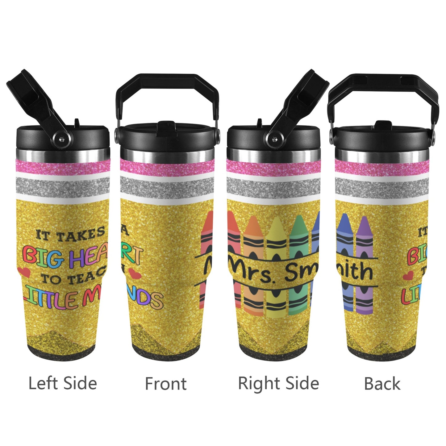 It Takes A Big Heart 30oz Tumbler Top Handle