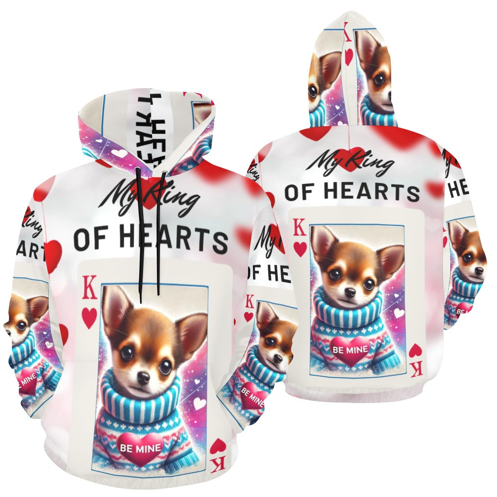 My King of Hearts Customizable All Over Print Hoodie for Women (USA Size) (Model H13)