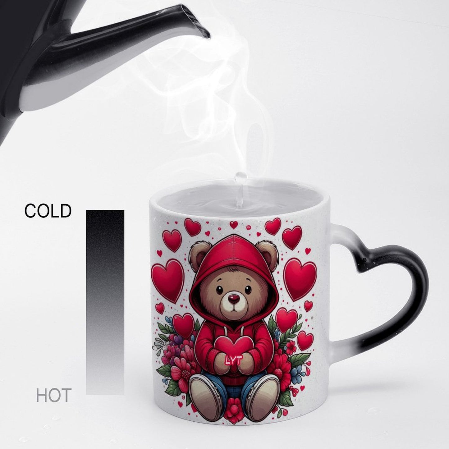 Valentine Heart Handle Color Change Mug 15oz