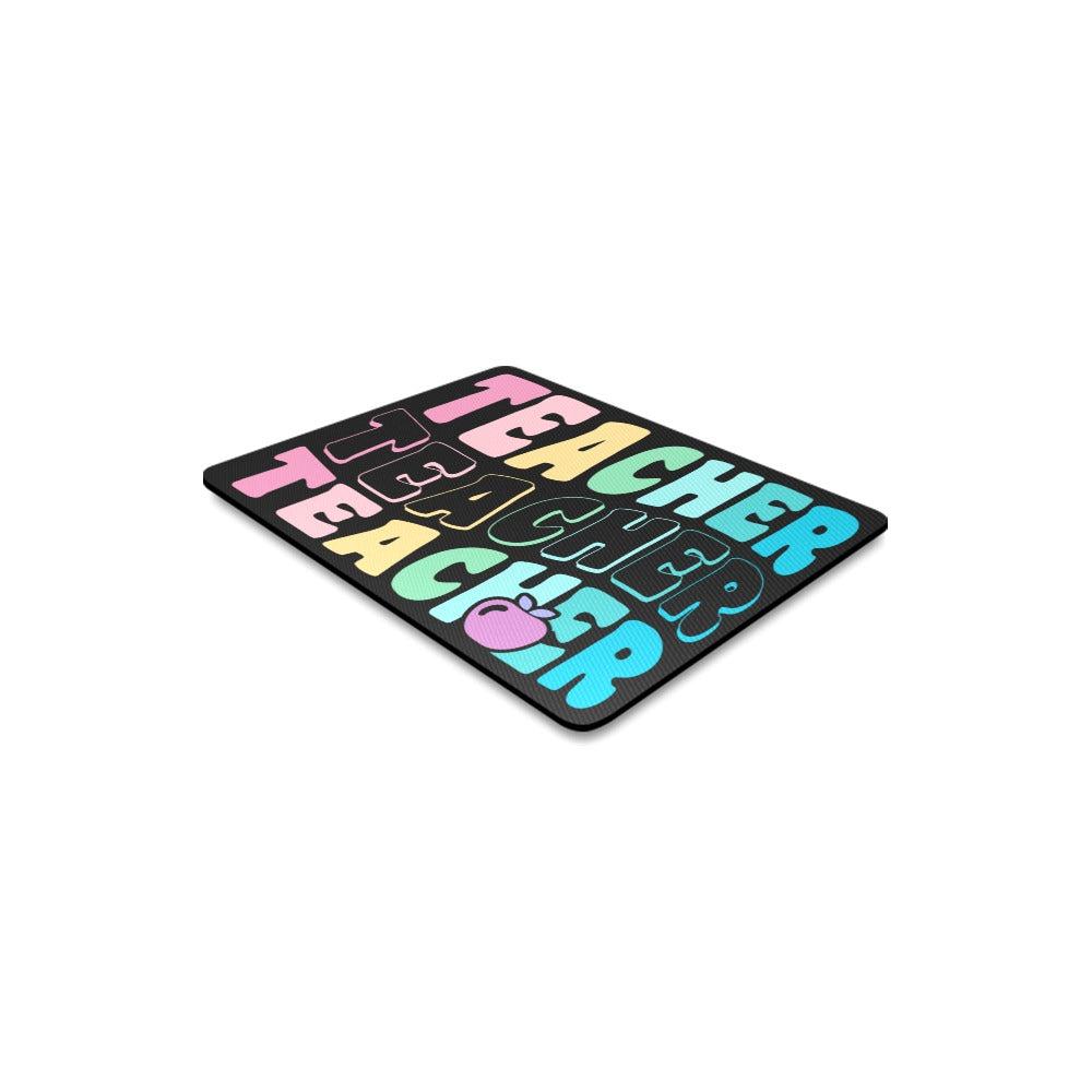 TEACHER RAINBOW COLORS WAVY Rectangle Mousepad