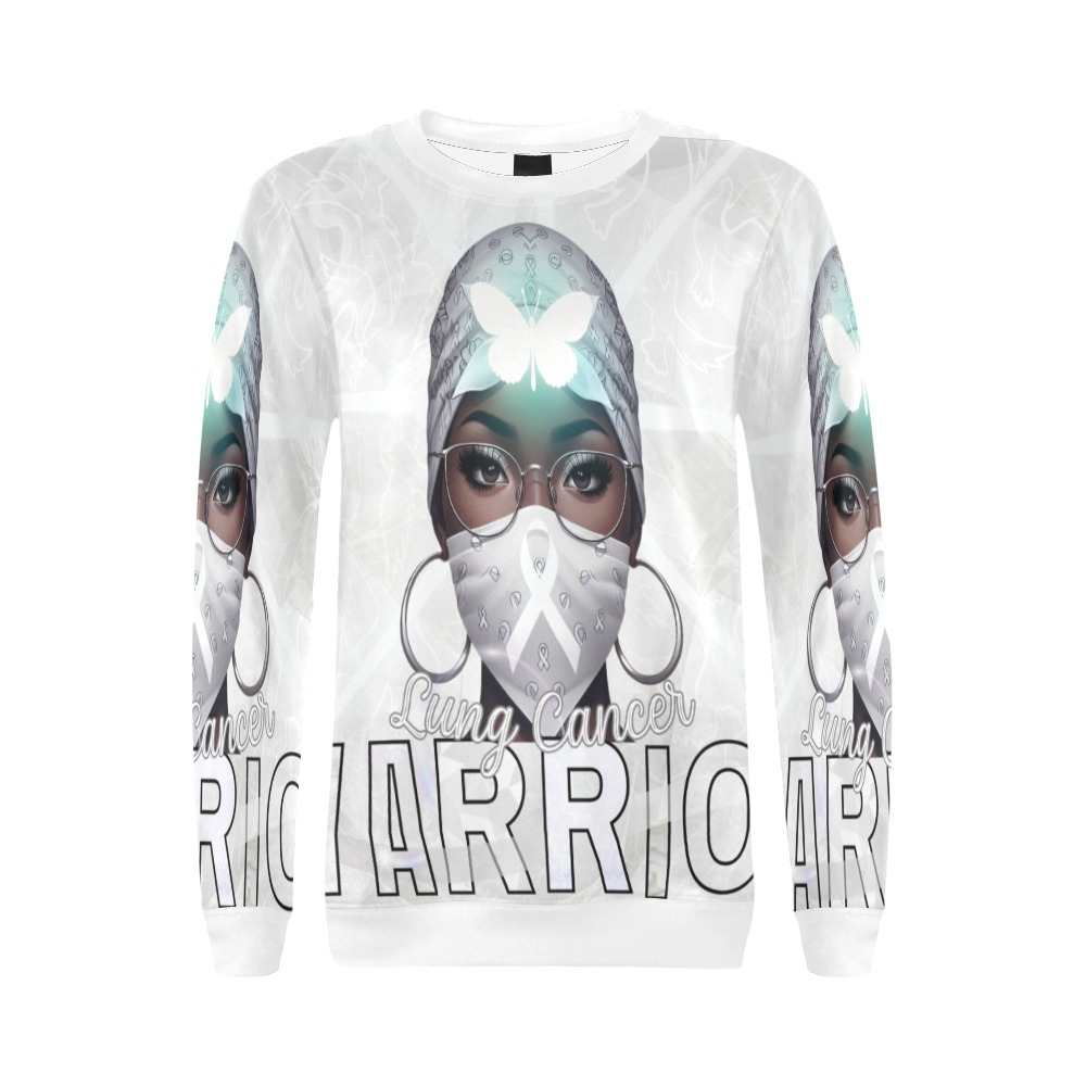 All Over Lung Cancer Awareness Print Crewneck