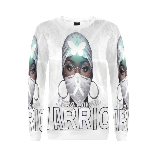 All Over Lung Cancer Awareness Print Crewneck