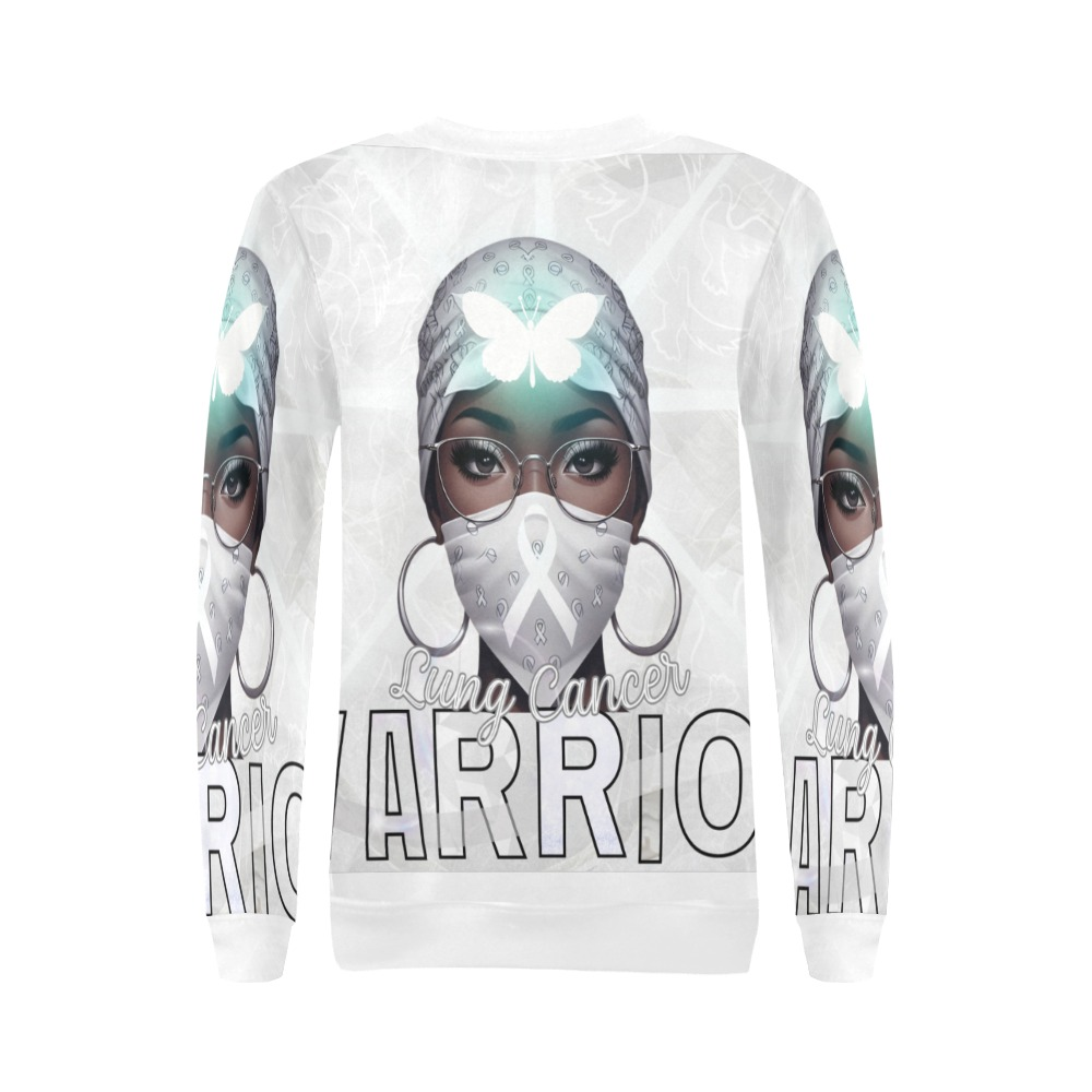 All Over Lung Cancer Awareness Print Crewneck