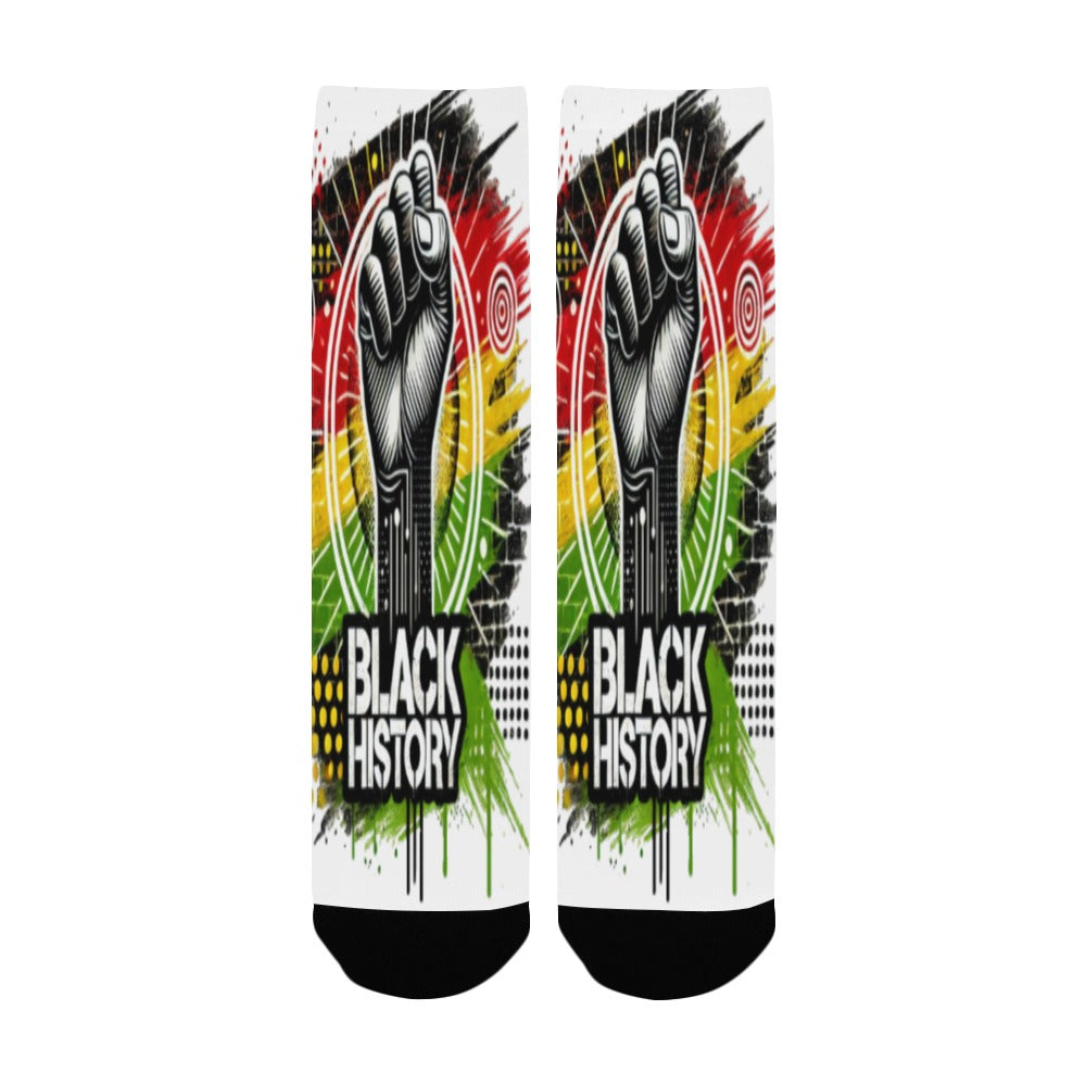 Black History Fist All Over Women's Custom Socks