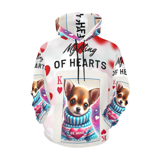 My King of Hearts Customizable All Over Print Hoodie for Women (USA Size) (Model H13)