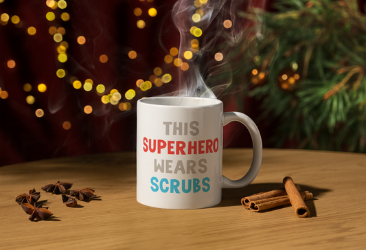 Super Hero Wear Scrubs Mug 11oz