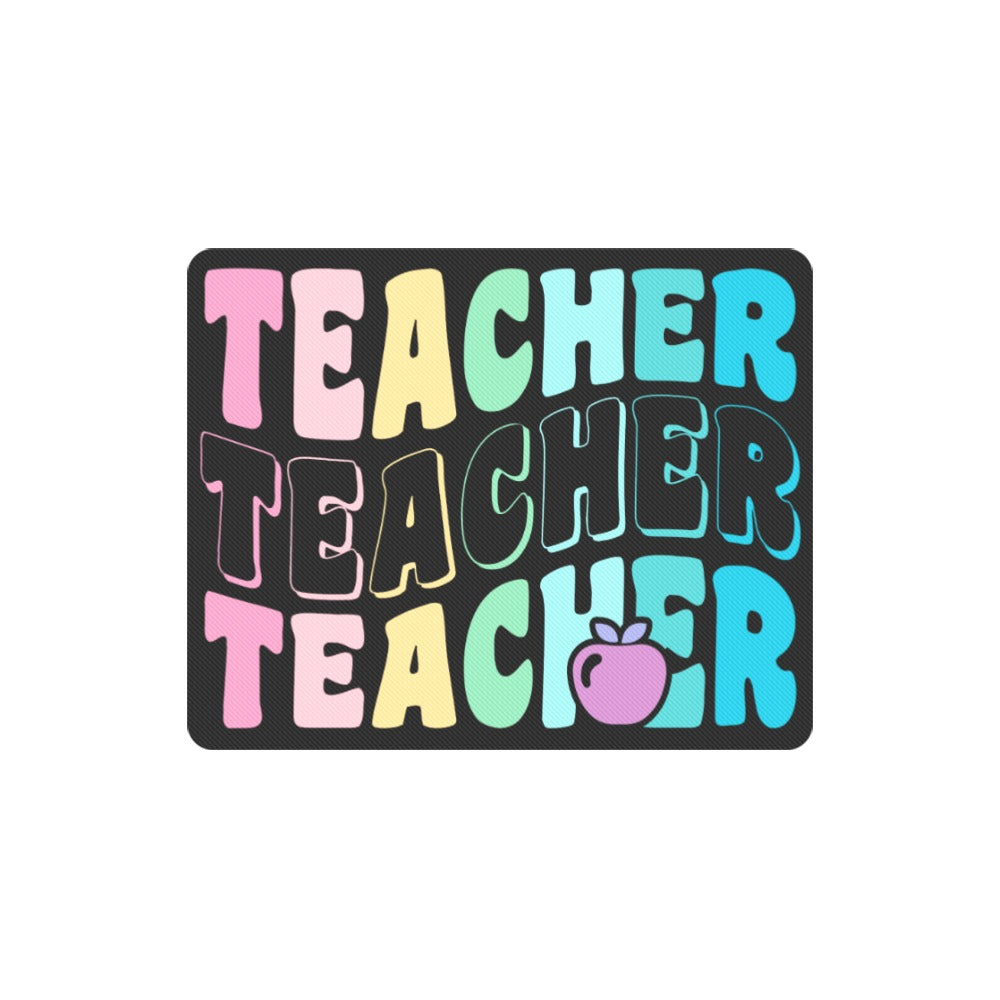 TEACHER RAINBOW COLORS WAVY Rectangle Mousepad