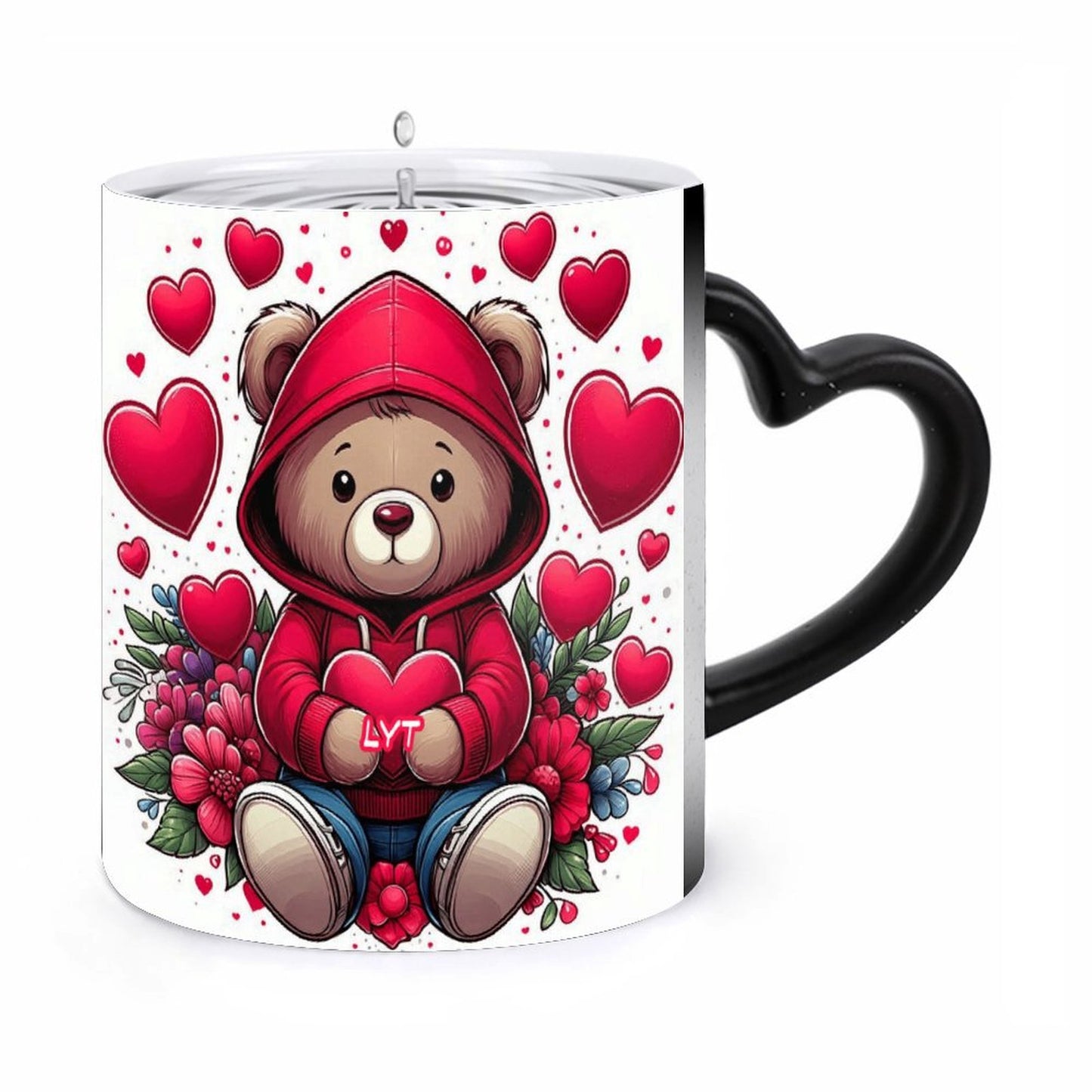 Valentine Heart Handle Color Change Mug 15oz