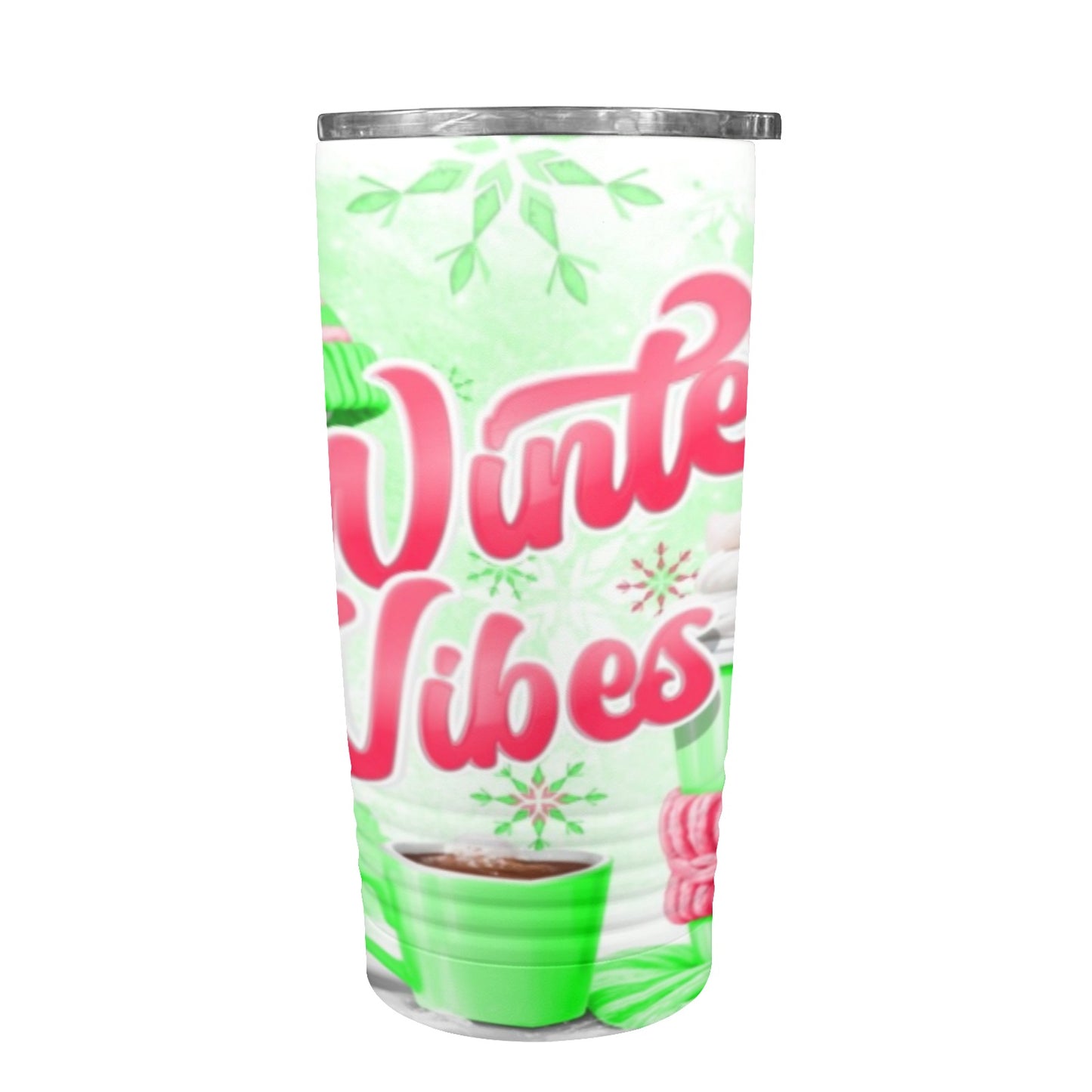 Winter Vibes Lime Tumbler 20oz Insulated Stainless Steel