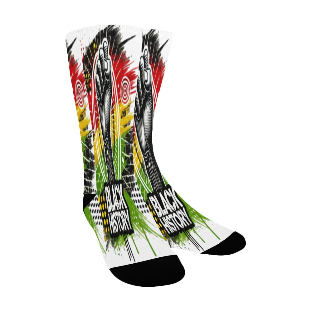 Black History Fist All Over Women's Custom Socks