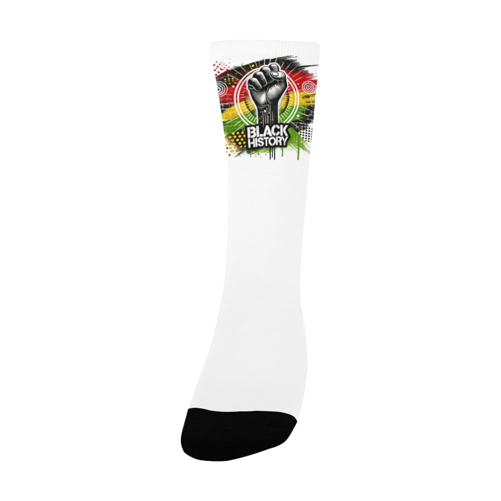 Black History Fist Women's Custom Socks