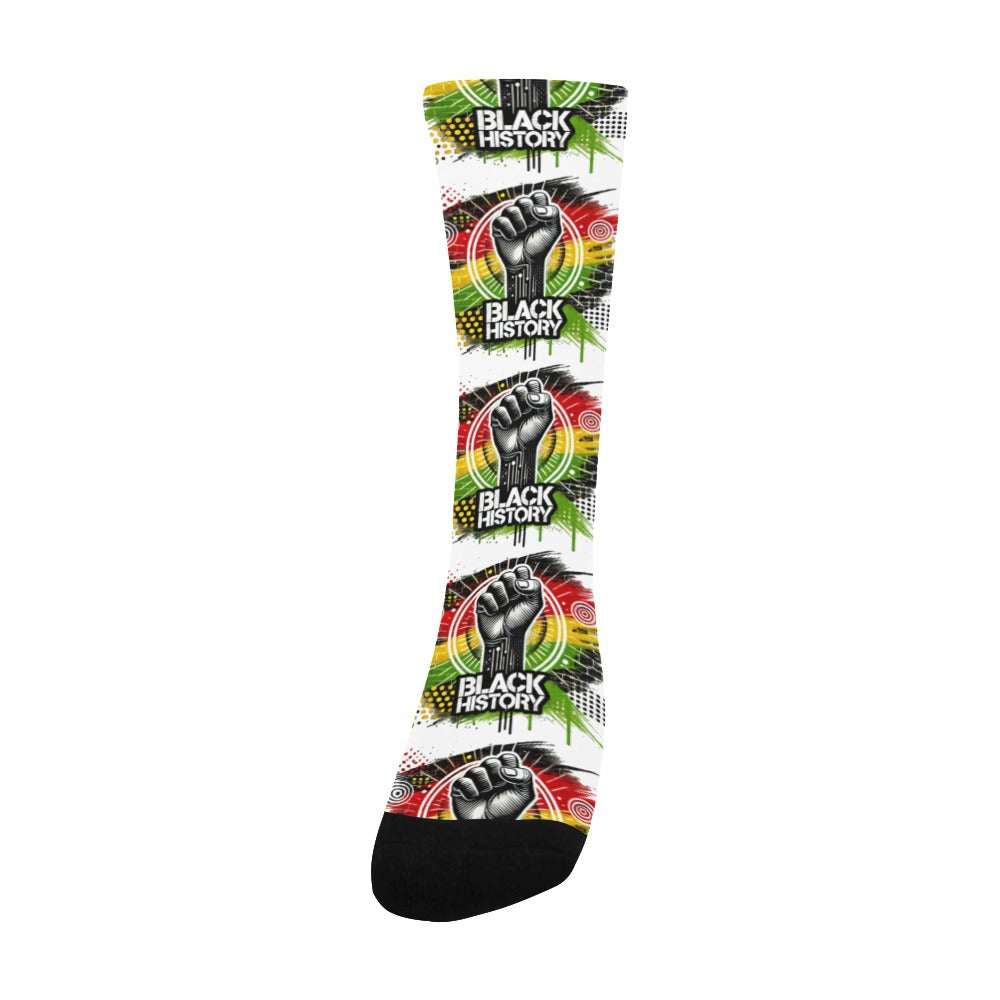 Black History Fist Men's All Over Custom Socks