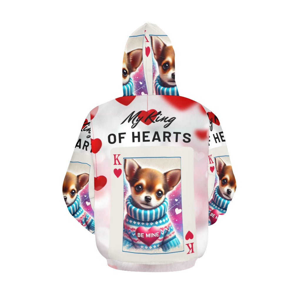 My King of Hearts Customizable All Over Print Hoodie for Women (USA Size) (Model H13)