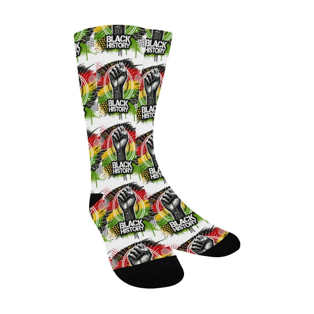 Black History Fist Men's All Over Custom Socks